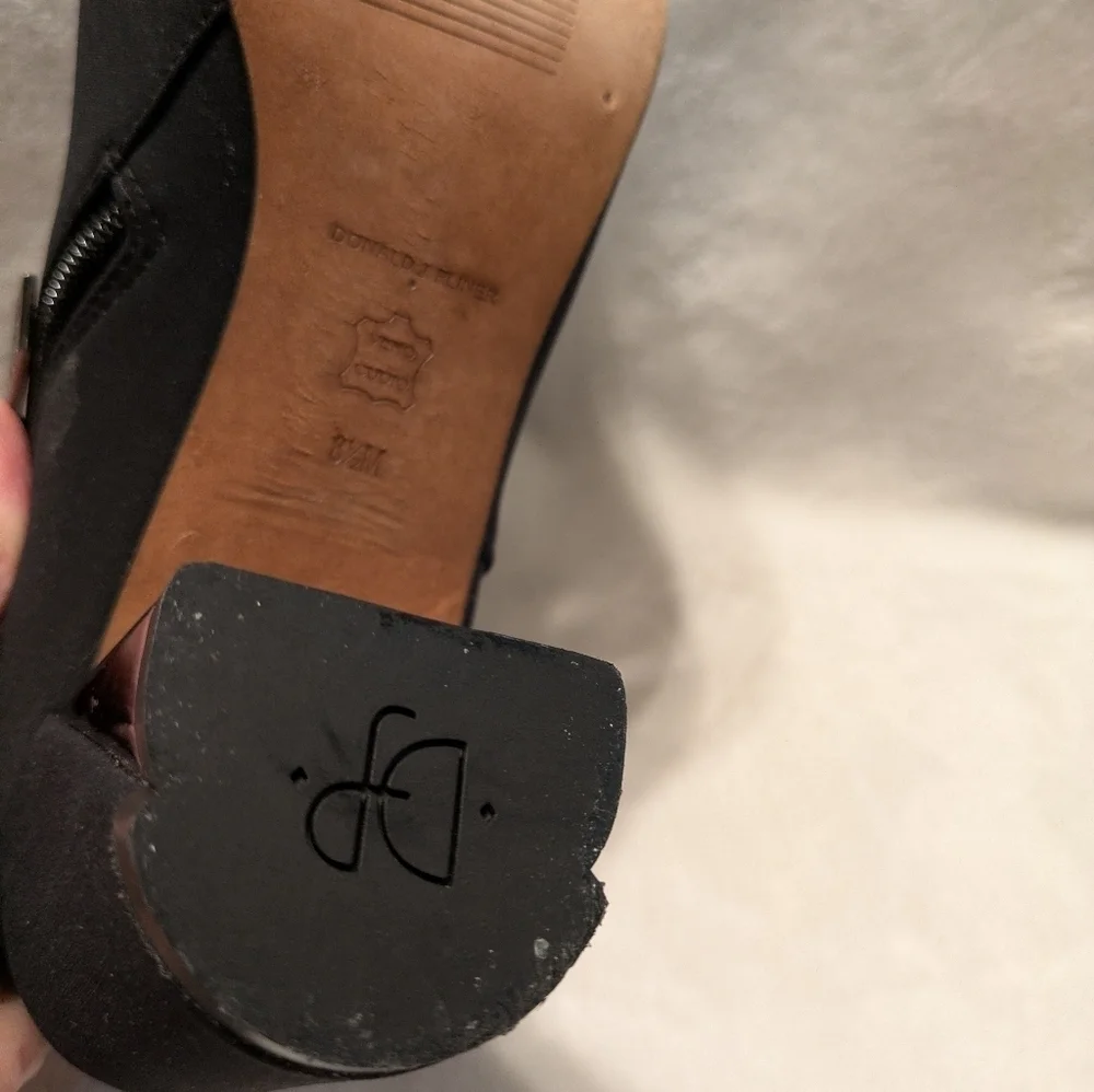 Donald J. Pliner Leather And Nylon Booties 8.5 Black